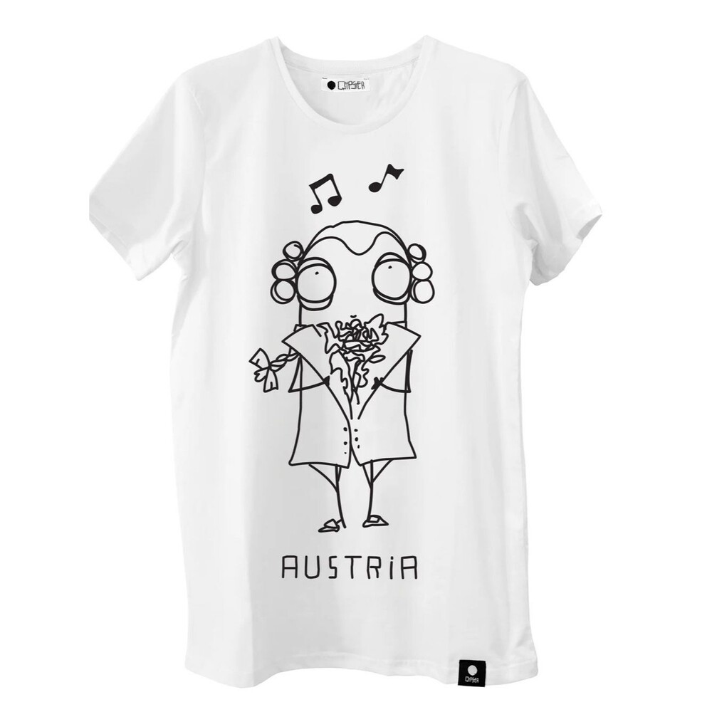 Qypster “Mozart” Graphic T-Shirt Size M Austria Classical Music Composer Gift